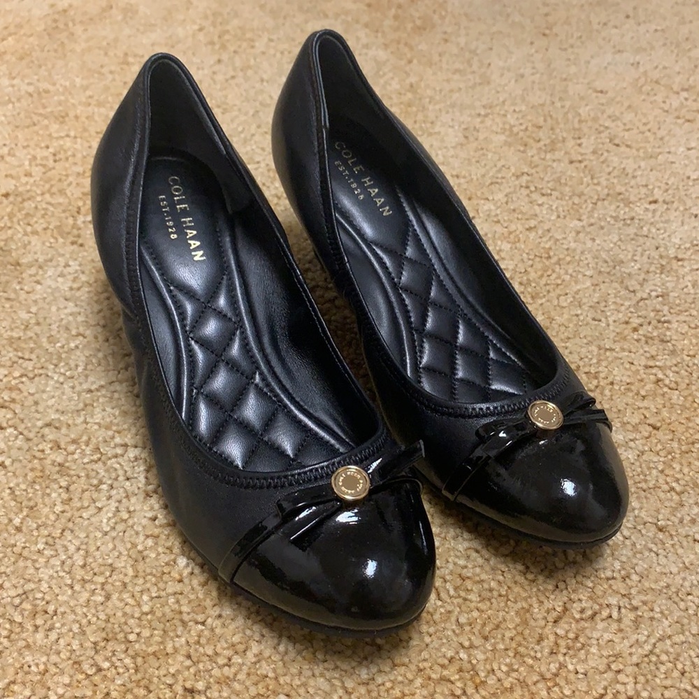 Cole Haan black slip on shoes